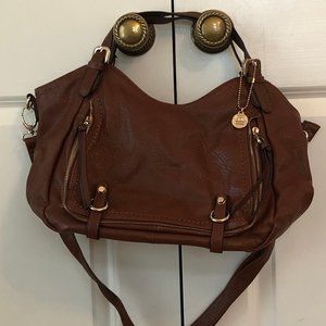Big Buddha Brown Leather Shoulder Bag/Crossbody
